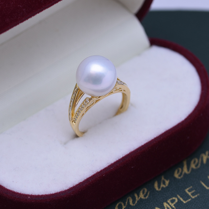 Title 2, Freshwater Pearl Ring 11-12mm White Perfect Cir...