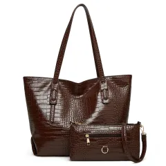 New Trendy Print Tote One-shoulder Messenger Bag - Coffee - View 1