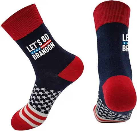 Fashion Print LET GO BRANDON Socks Cotton