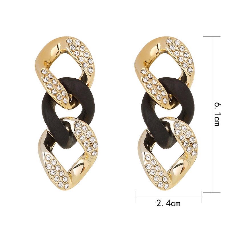 Irregular Tassel with Diamond Stud earrings