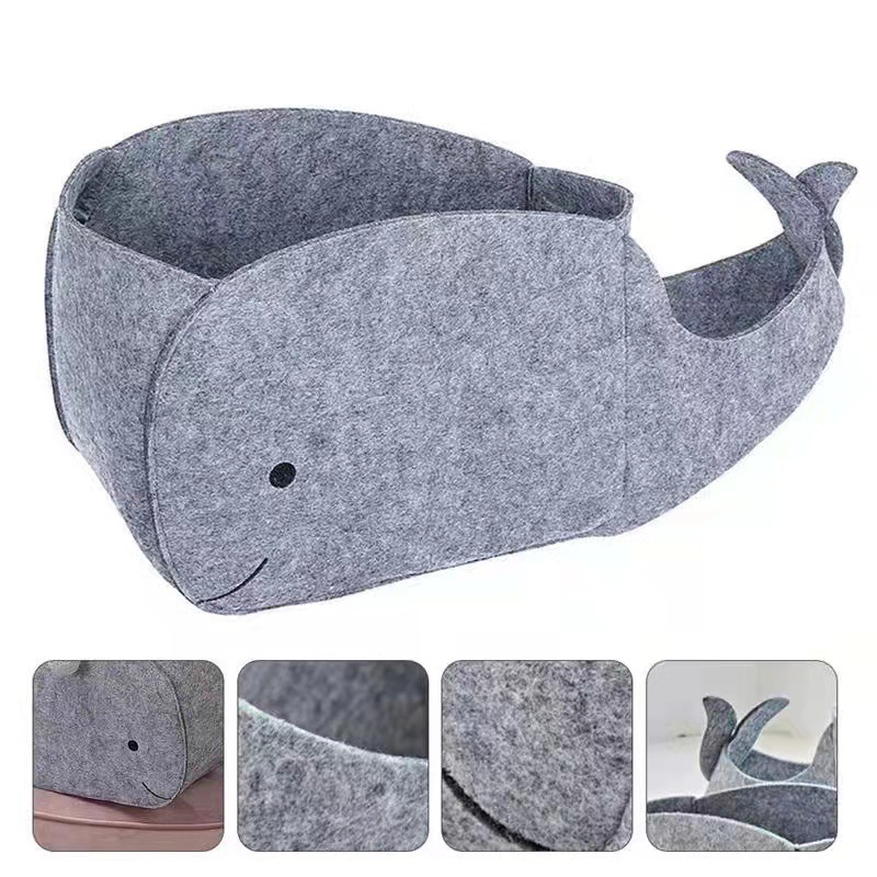 Title 5, Cartoon Whale Felt Collector Basket Sundries Sn...