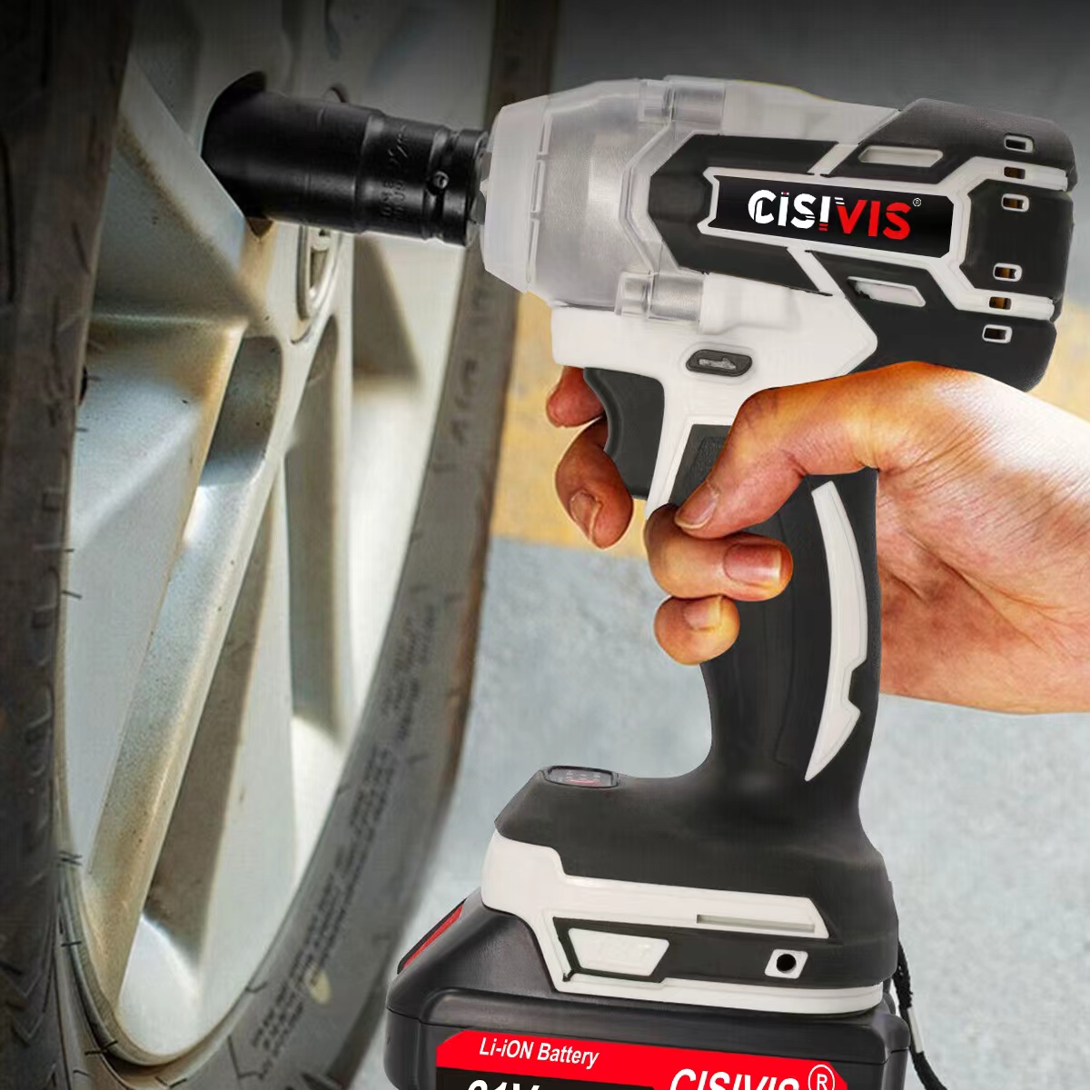 1OOO Nm Brushless Cordless Electric Impact Wrench Gun Ratchet Driver W Battery