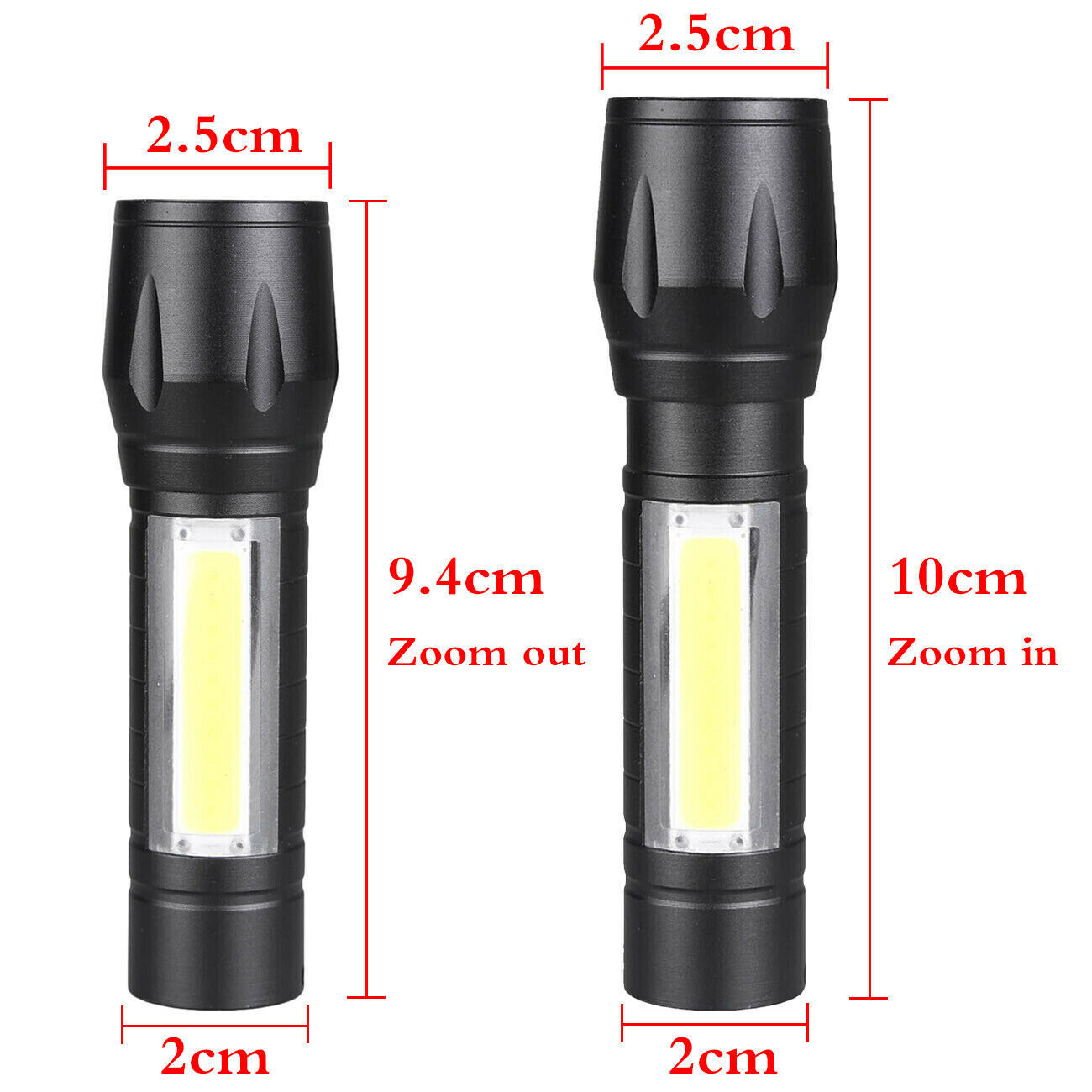 2pcs Super Bright 1500000LM Zoom Flashlight Mini LED Lamp Rechargeable Torch Box — image 6