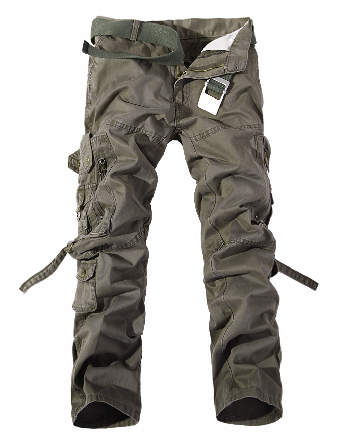 Men's Multi-Pocket Cargo Pants Zippers And Button Pockets- Belt Not Included - Picture 2 of 7