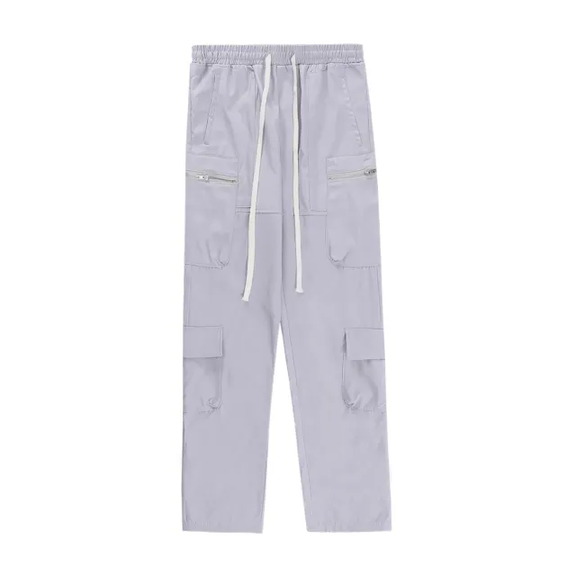 Fashion Work Clothes Buttoned Denim Trousers Grey - Shop at LoveMi