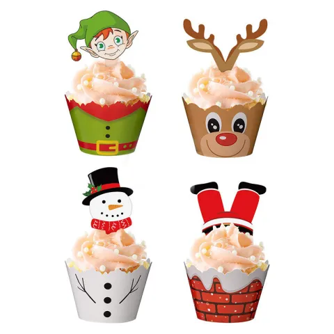 Christmas Cupcakes Around the Edge of the Card