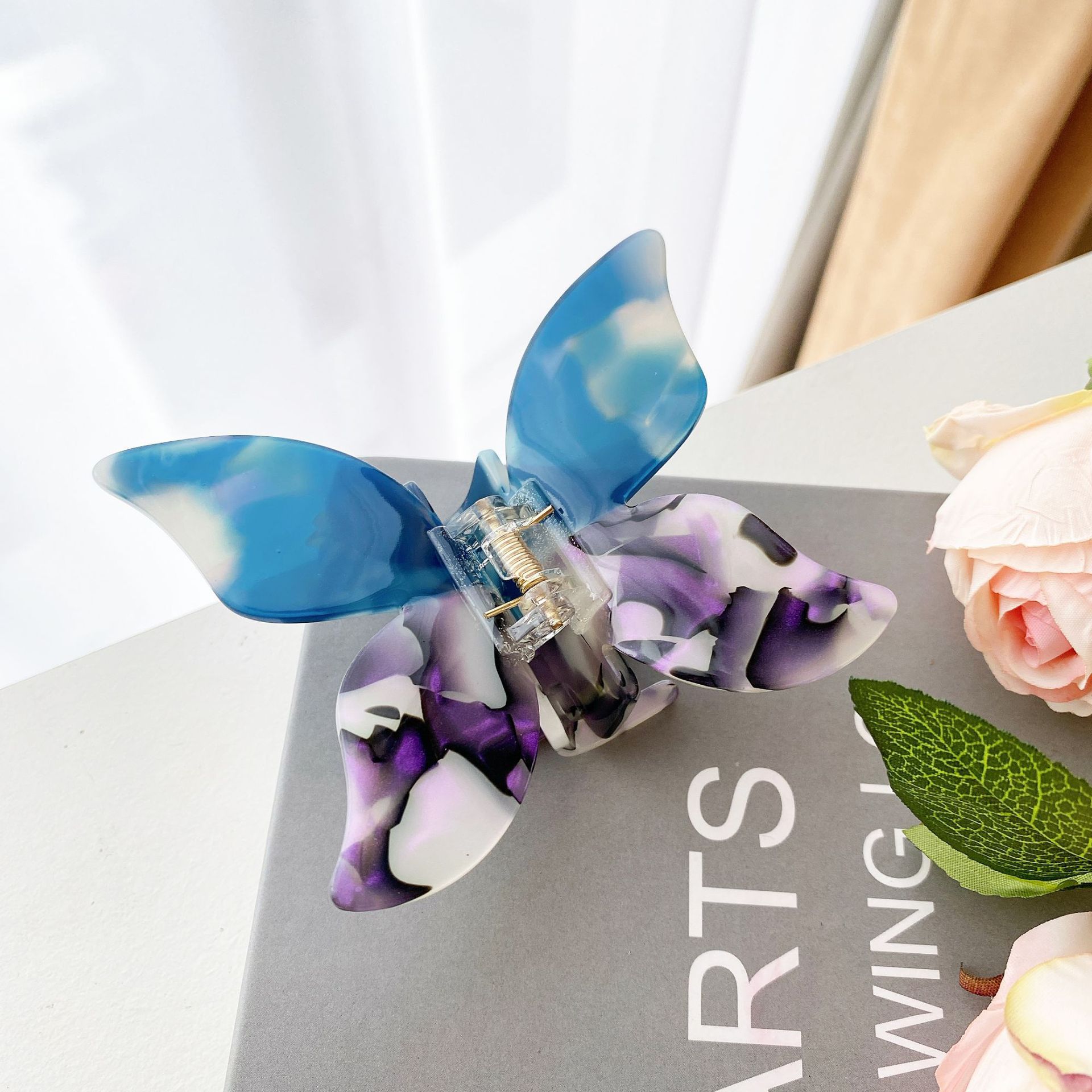 Butterfly Hairpin Girl Clip Back Head Pan Dreamy Blue Purple - Shop at LoveMi