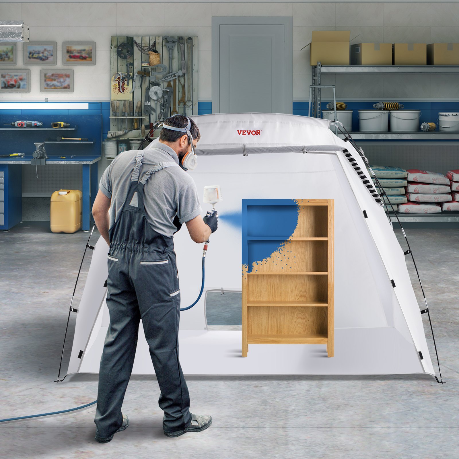 VEVOR Portable Paint Booth, Larger Spray Paint Tent With Built-in Floor & Mesh Screen, Painting Tent… image 4