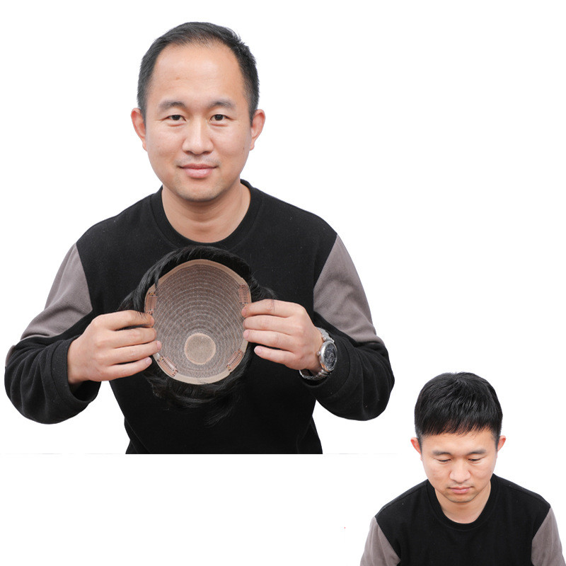 Lightweight And Breathable Bald Men's Wig Black - Shop at LoveMi