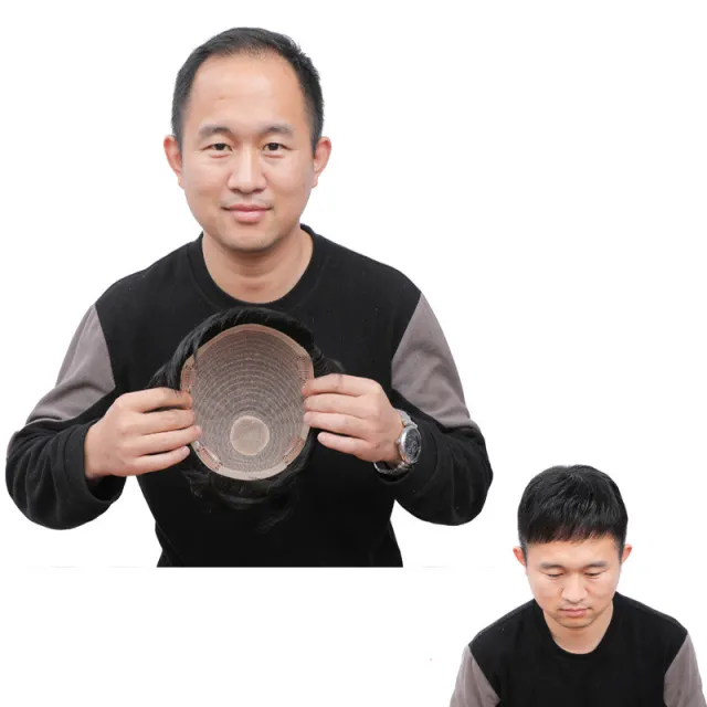 Lightweight And Breathable Bald Men's Wig Black - Shop at LoveMi