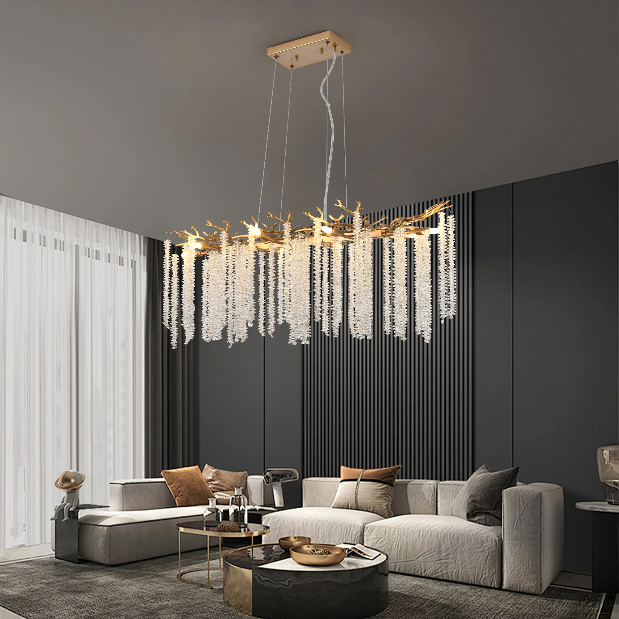 39-inch Modern Golden Pendant Light