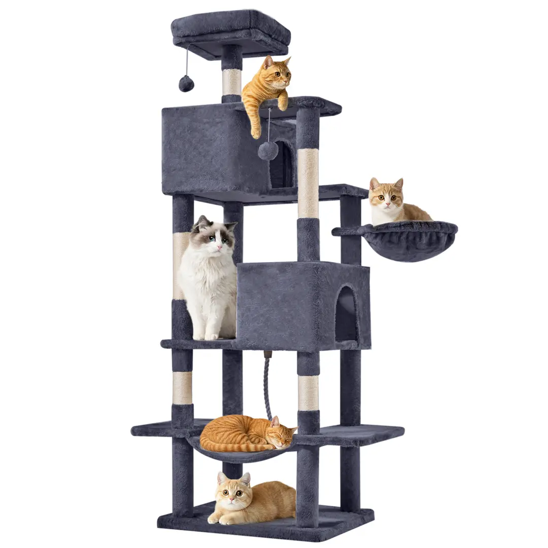 66 Inch Cat Tree Tower, Large Multi-Cat