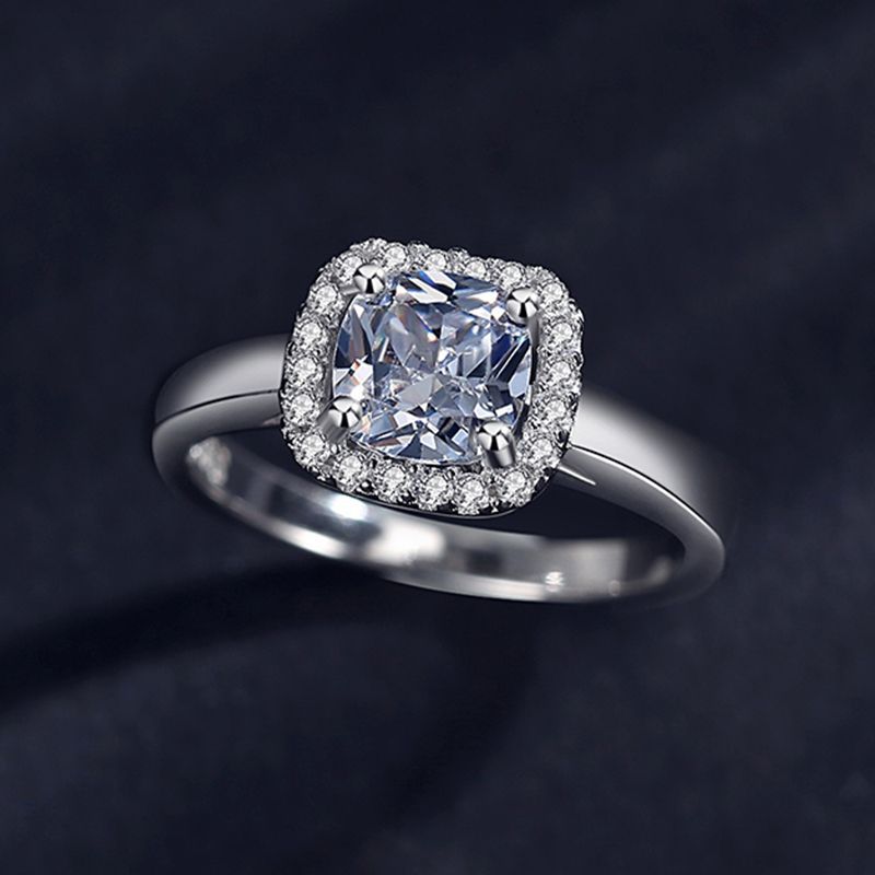 Ring Women's Fashion Luxury Set 1 Carat Imitation Diamond Wedding Ring