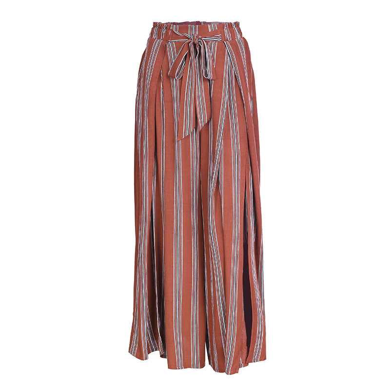 Drape Wide leg Pants With Belt Slits Rust Color - Shop at LoveMi