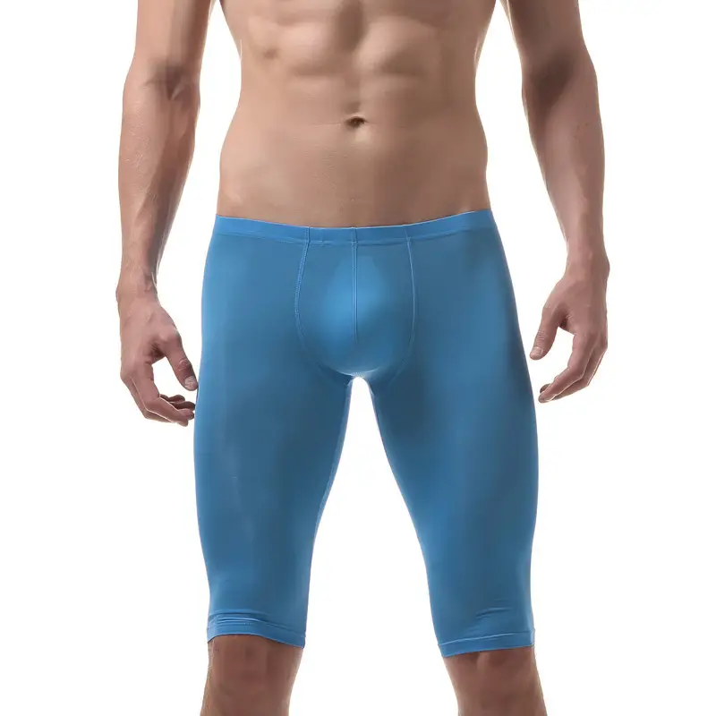 Men's Ice Silk Thin Body Sculpting Five-point Pants