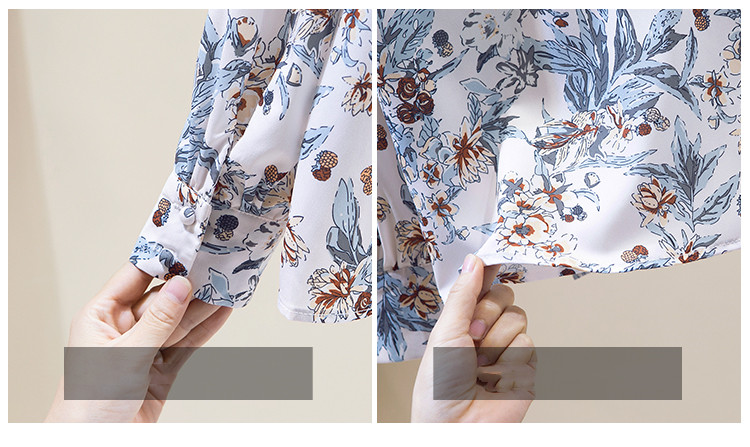 Title 3, Loose Slimming All-match Print Chiffon Shirt