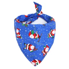 Pet Saliva Towel Cotton Triangle Scarf Dog Scarf Cat Bib - New Seniors Blue - View 1