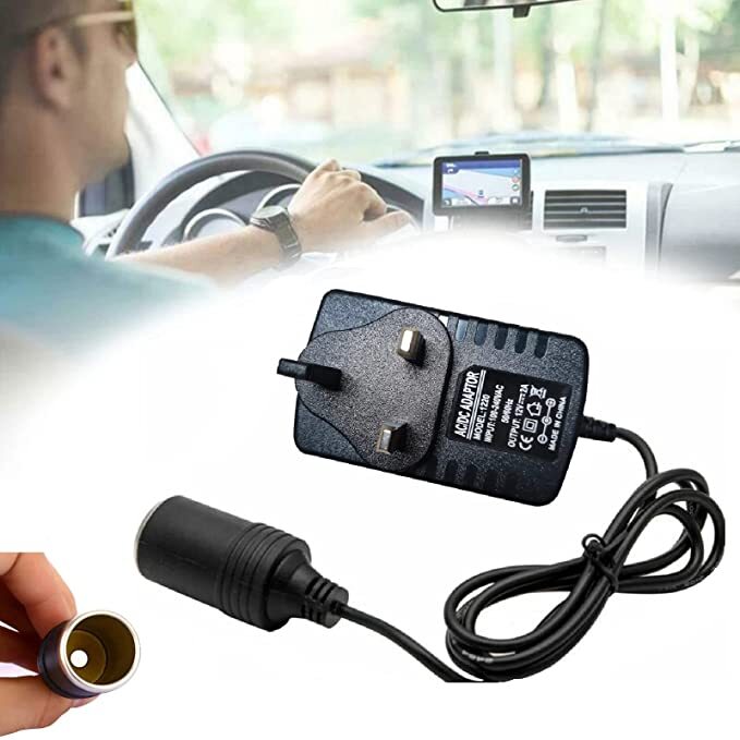 Cigarette Lighter Socket 240V Mains Plug To 12V Car Charger Power Adapter 20 W