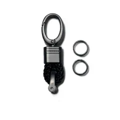 Men's Waist Metal Car Key Chain Ring - Black - View 1