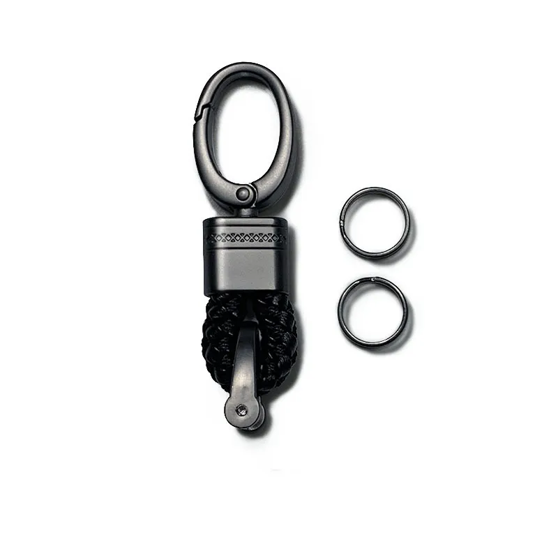 Men's Waist Metal Car Key Chain Ring - Black