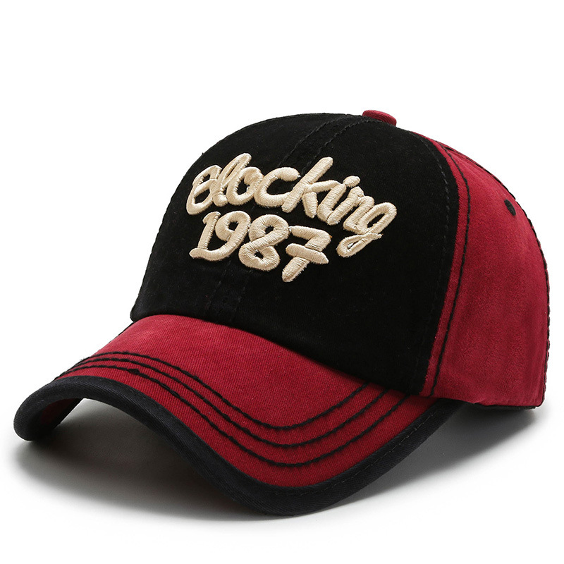 Black with red brim