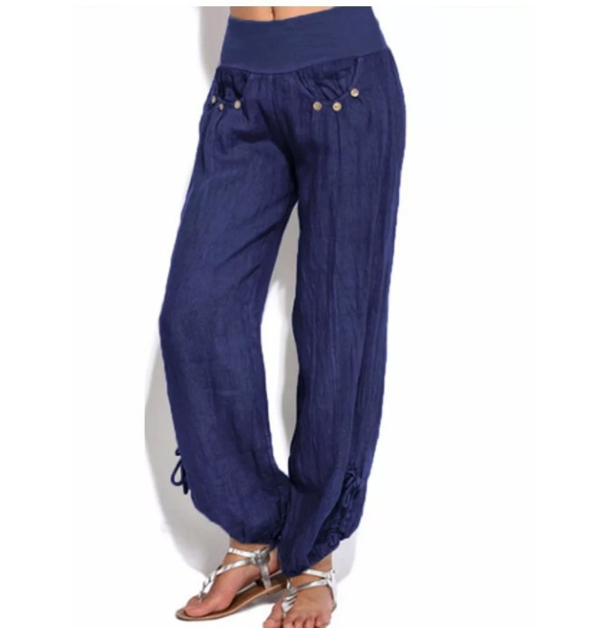 Title 4, Buttoned casual wide-leg trousers, designed for...