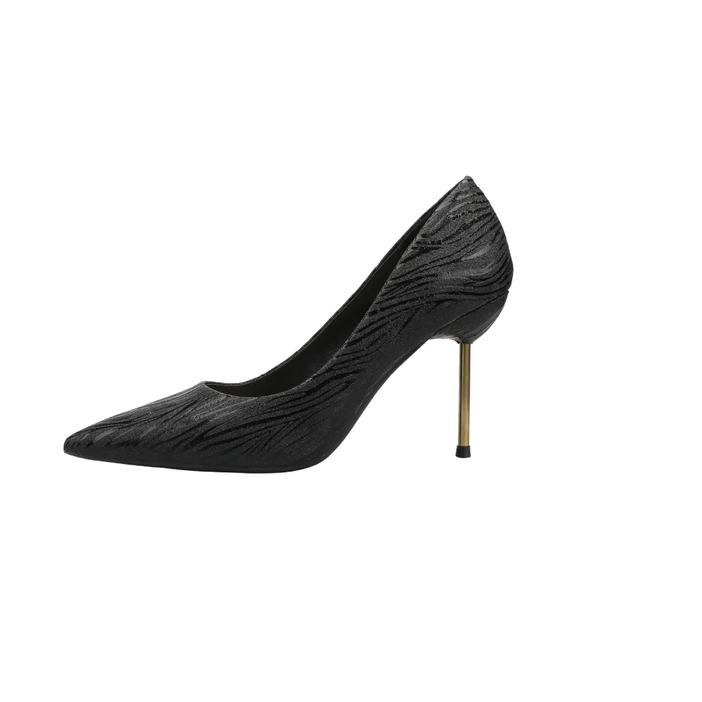 European And American Sexy Pointed High Heels - Black