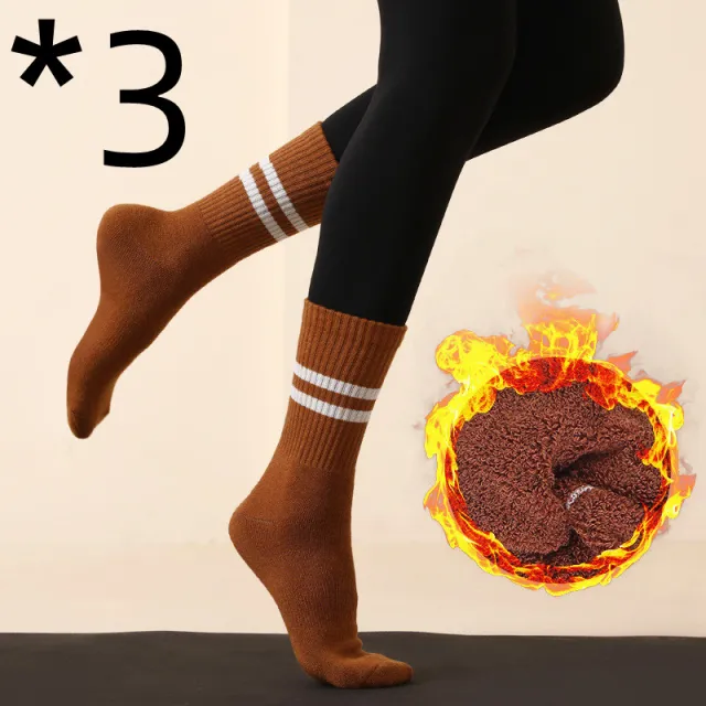 Pilates Socks Fitness Socks Stockings Non slip Yoga Gum Free Caramel 3Pcs - Shop at LoveMi