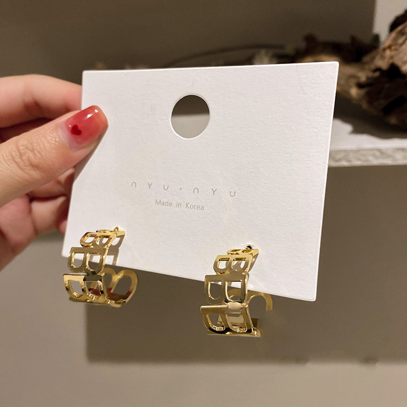 Fashionable Geometric Letter Earrings