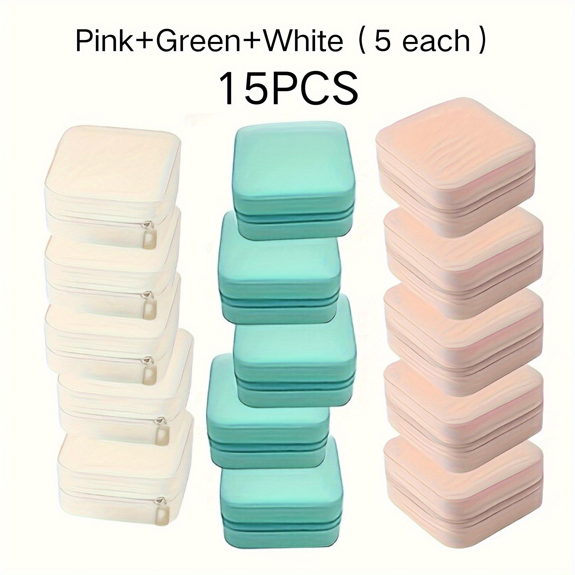 15-Piece Set High-Quality Mini Portable PU Leather Travel Jewelry Box  Large Capacity For Rings, Earrings, Pendants, Watches, Necklaces, And Lipstick  Fresh 3-Color Jewelry Organizer