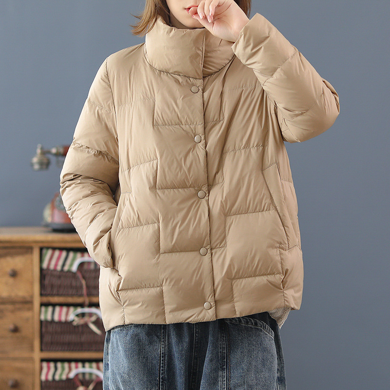 Women's Short White Duck Down Lightweight Down Jacket