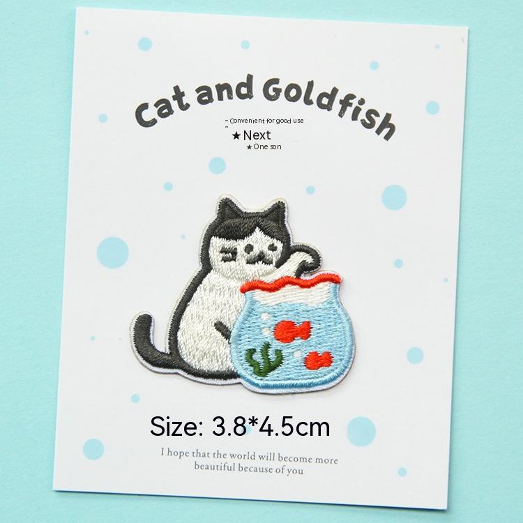 Title 2, Cat Goldfish Clothes Decorative Bag DIY Embroid...