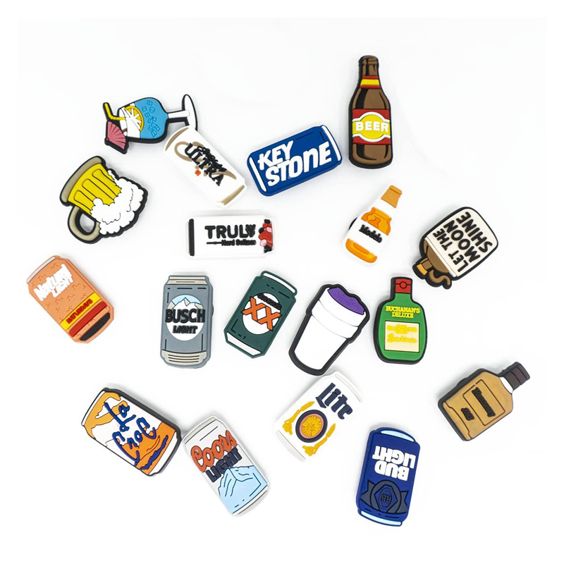 Random Lot Of 25 Pcs PVC Shoe Charms Different Food Candy And Drink Bottle Shoe Decoration