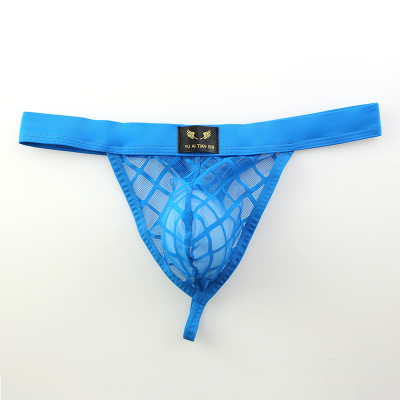 Men's Underwear Fashion Sheer Low Waist Mesh Thong - 7