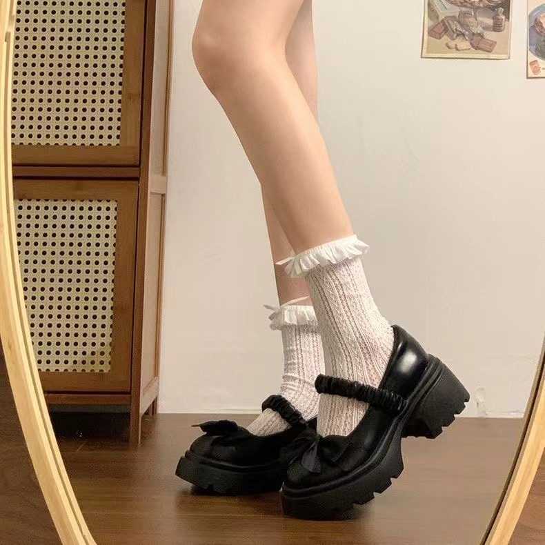 Style japonais petit style parfumé semelle épaisse mary jane petites chaussures en – Image 7