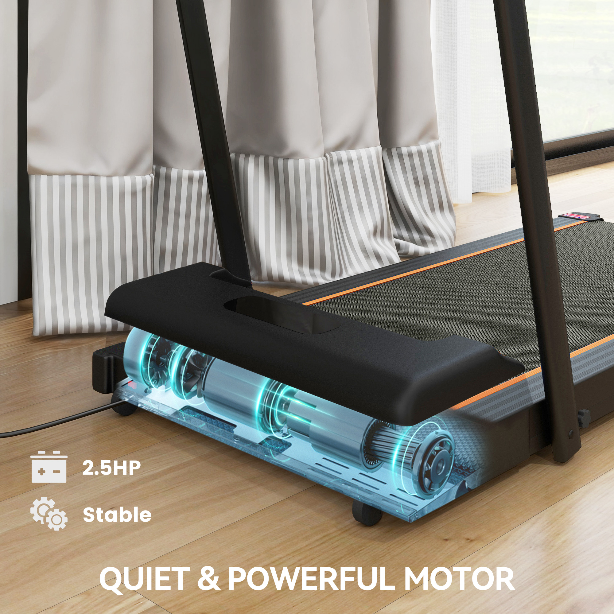 Orange-2.5-horsepower Walking Mat,1-6 Kilometers Per Hour Folding Treadmill — image 10
