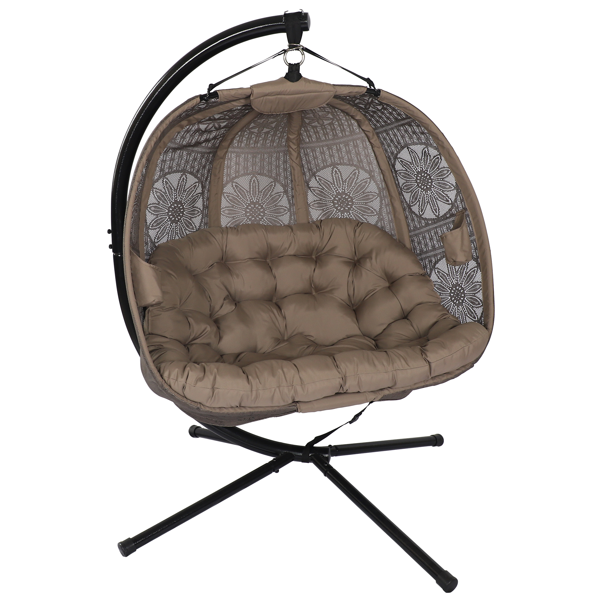 Chaise oeuf suspendue double olofable avec support