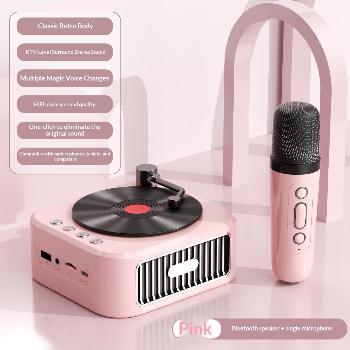 Mini platine rétro Bluetooth – enceinte vinyle