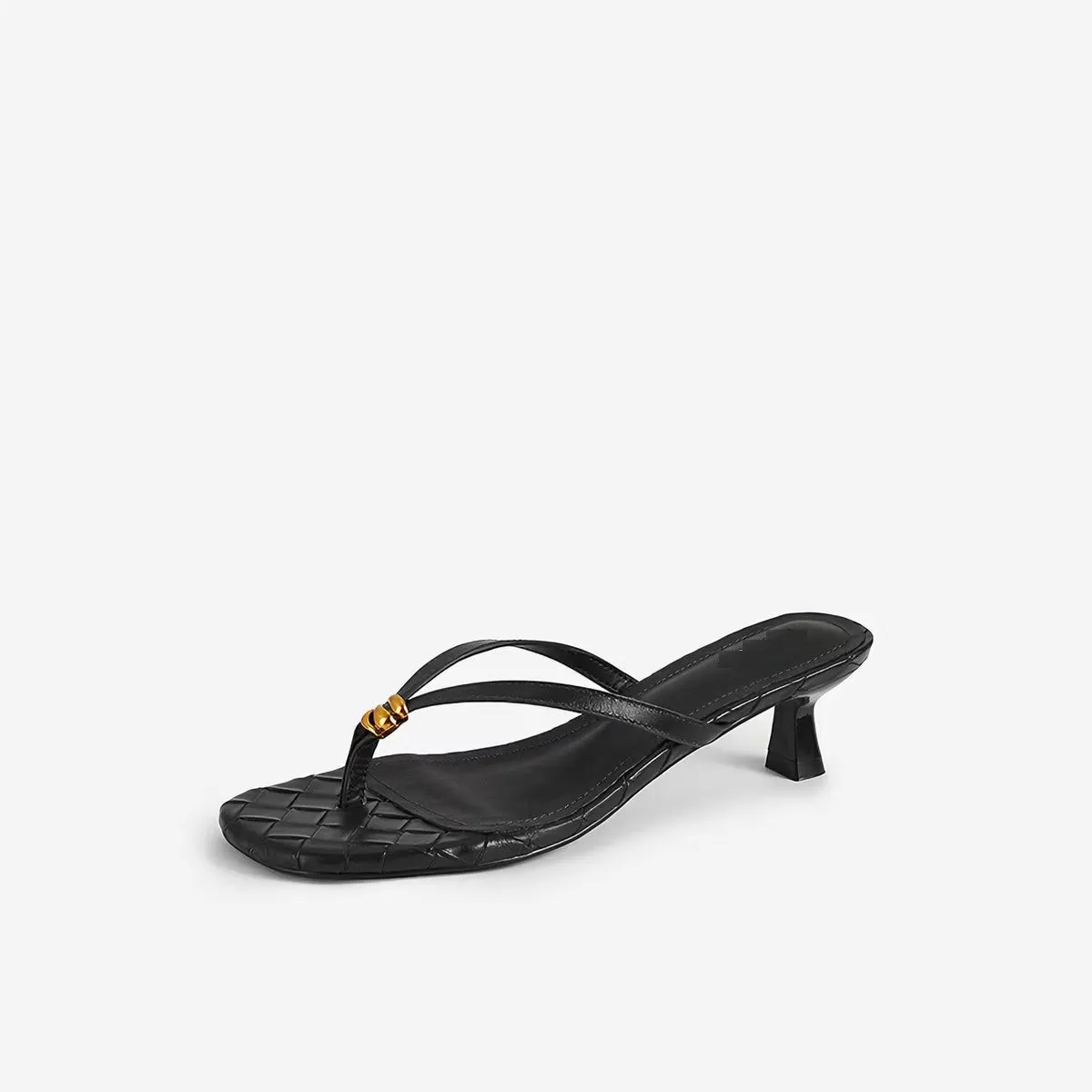 Women's French Vintage Woven Texture Flip Flops