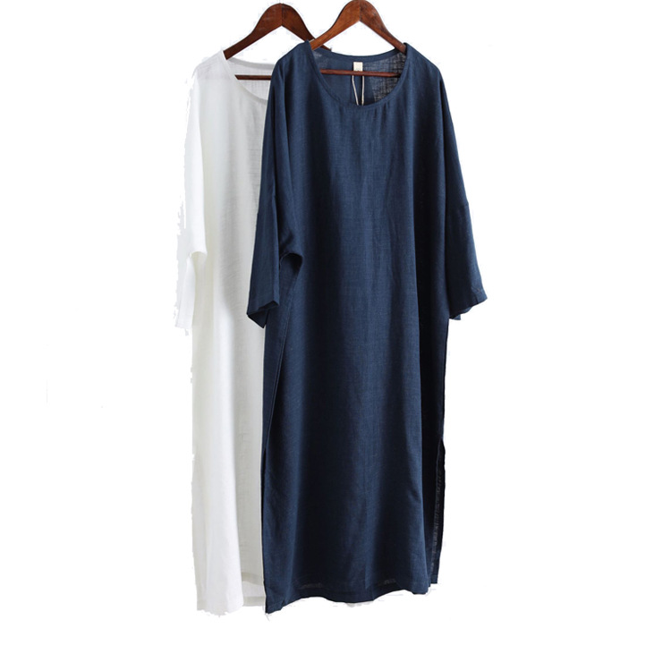 Ethnic Literary Style Men's Round Neck Loose Casual Short-sleeved Shirt