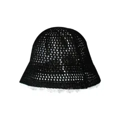 Women's Fashion Simple And Versatile Lace Hollow Fishing Hat - Black - View 1