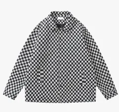 Unisex Long-sleeved Allover Printed Jacket Trench Coat - 11220Black - View 1