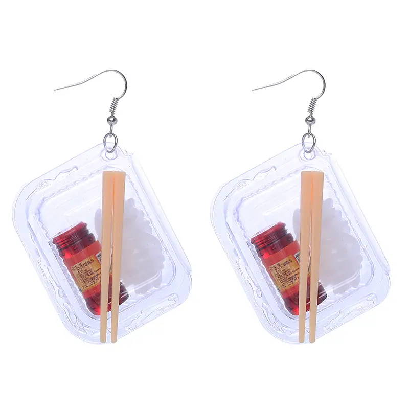 Personalized Simulation Bento Lunch Box Earrings