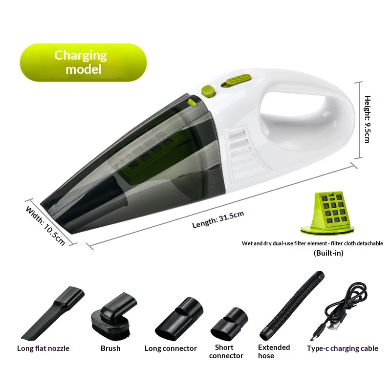 High Power Cordless Handheld Mini Vacuum Cleaner, Strong Suction Wet Dry Vacuum For Car & Household 6