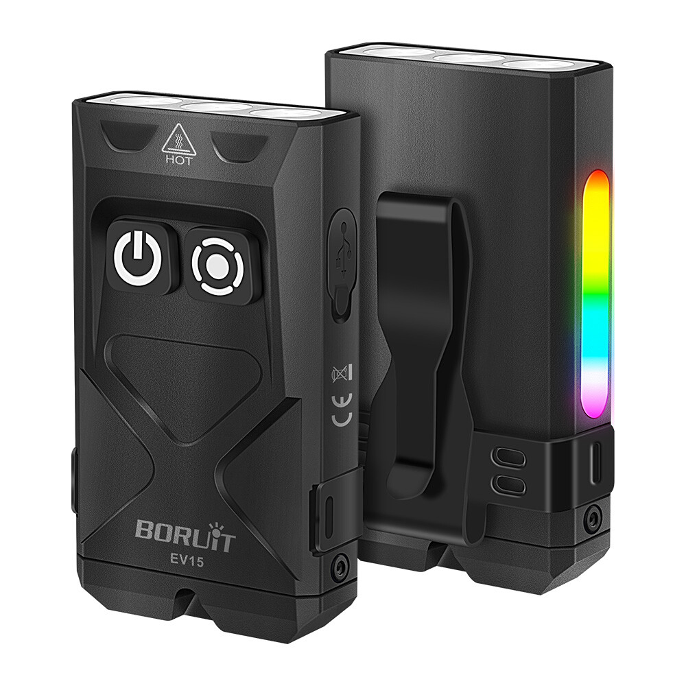 BORUIT EV15 Mini Light Rechargeable Torch EDC Work Lamp Keychain LED Flashlight