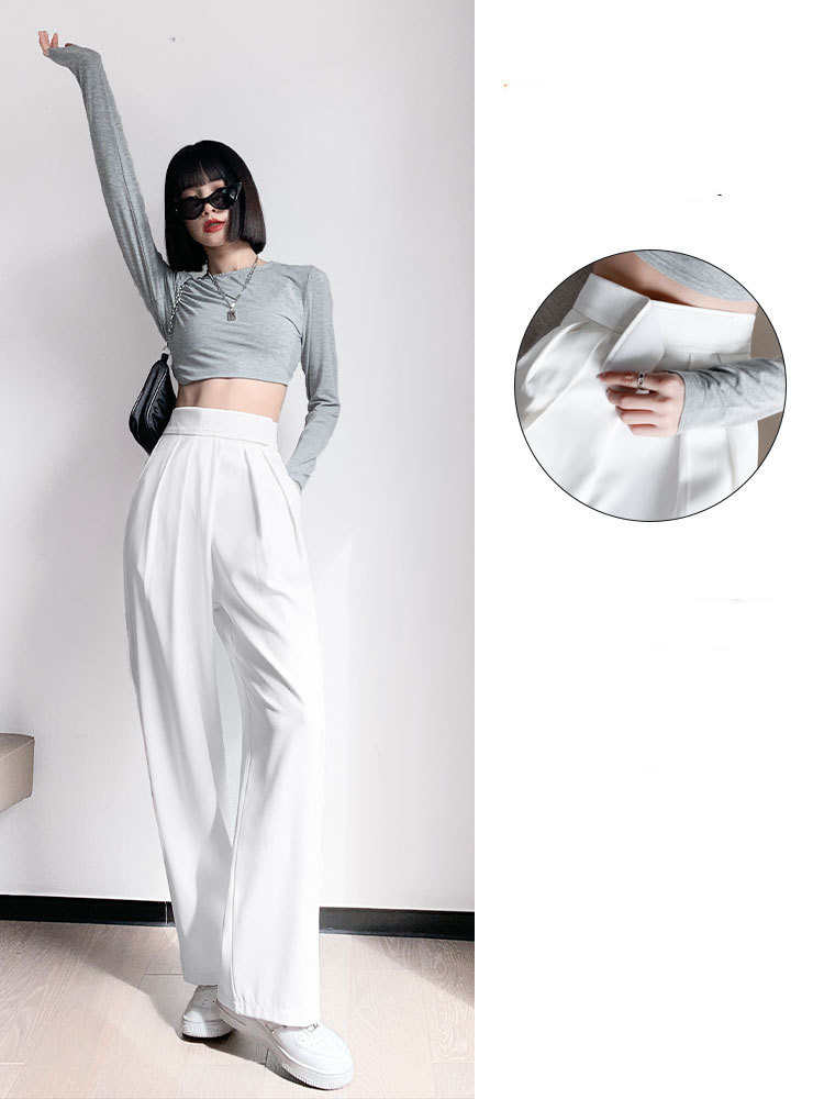 Summer Thin High Waist Loose Drape Straight Cool Cool Pants Casual Fairy Wide-leg Pants