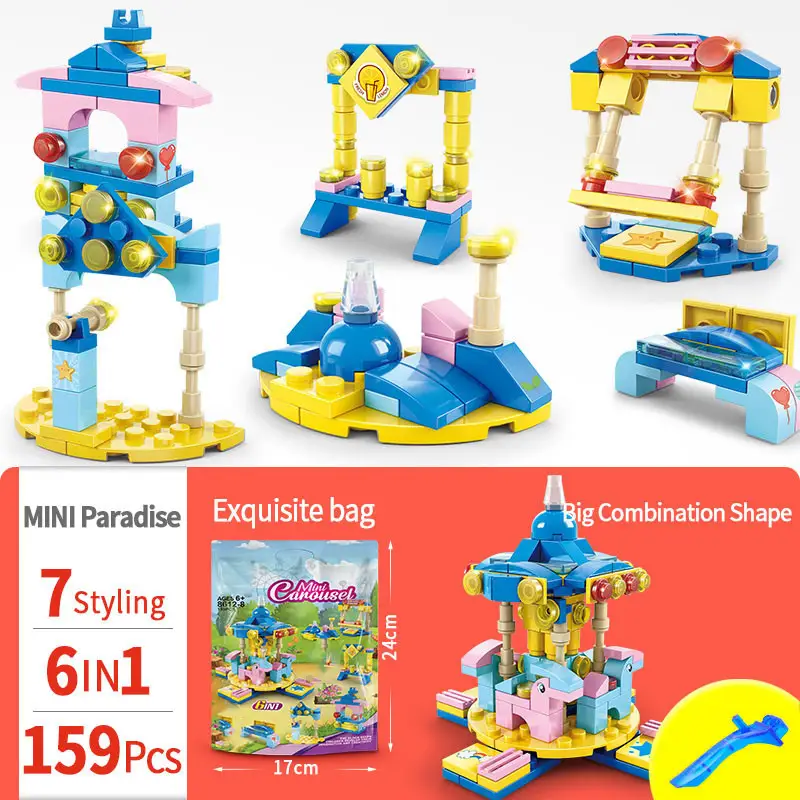 Toy Intelligence Small Particles Splicing Car Boy Assembling Building Blocks