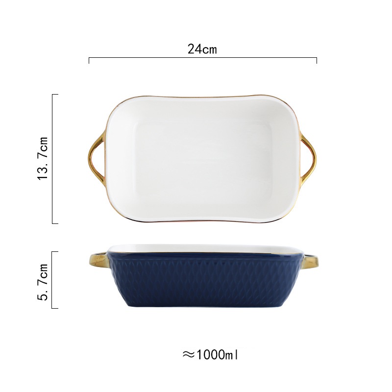 Title 1, Creative Ceramic Double Ear Baking Tray With Ph...