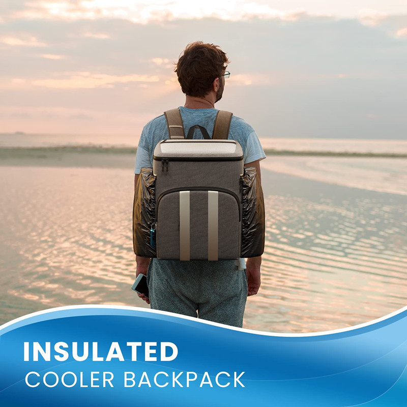 Insulated picnic backpack with large capacity for outdoor dining and gatherings.