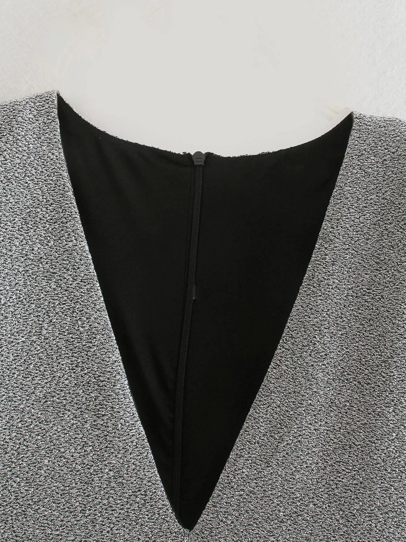 Women's Metallic Color Thread Jumpsuit Short Skirt